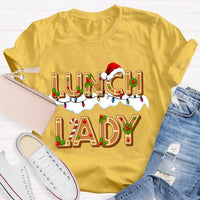 Festive School Cafeteria Holiday Shirt, Christmas Lunch Lady Gingerbread T-Shirt, Adorable Christmas Baker Graphic Tee, Xmas Present