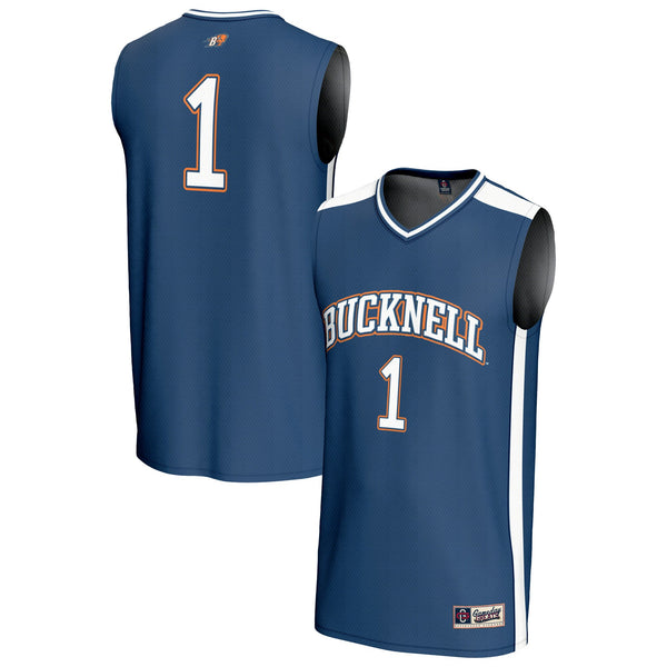 #1 Bucknell Bison Lightweight Basketball Fashion Jersey - Blue