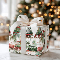 Vintage Steam Engine Gift Wrap, Christmas Train Wrapping Paper, Holiday Locomotive Gift Wrapping Paper, Festive Winter Present Wrap Roll