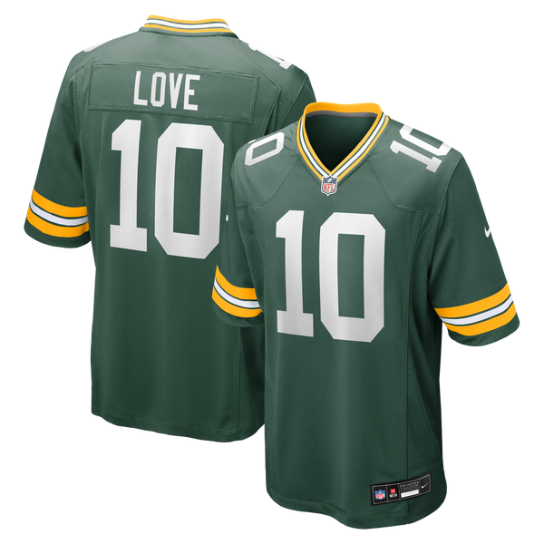 Green Bay Packers Jordan Love Green Player Game Jersey