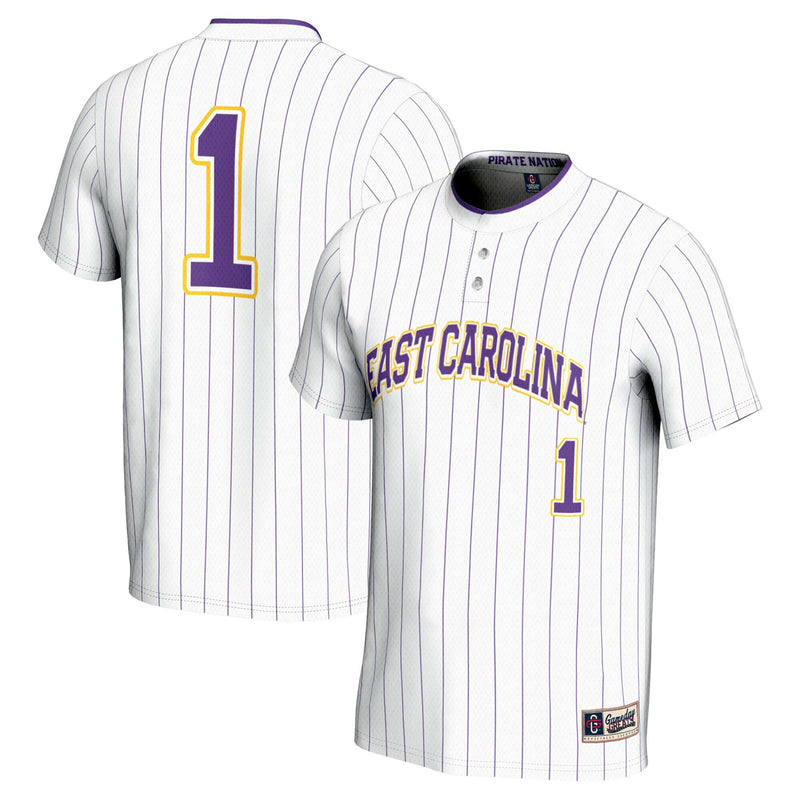 #1 ECU Pirates Lightweight Softball Jersey - White