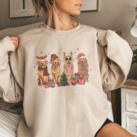 Festive Dog Holiday Sweater, Golden Retriever Christmas Sweatshirt, Adorable Golden Retriever Xmas Crewneck, Dog Mom Pullover, Christmas Present