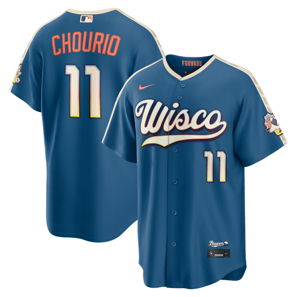 Milwaukee Brewers Jackson Chourio Mineral Blue 2026 City Connect Stadium Jersey