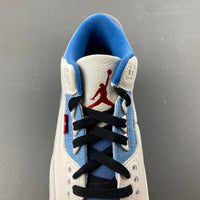 Retro Low Top Sneakers, Blue White Colorway, Leather Footwear, Lace Up Design, Casual Gift for Sneaker Fans