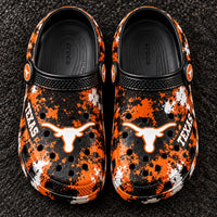 TEX Splatter - Burnt Orange Longhorn Statement Clogs