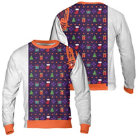 Retro 8-Bit Holiday Sweater, Pixel Art Ugly Christmas Sweatshirt, Festive Pixel Pattern Sweatshirt, Xmas Crewneck, Winter Pullover Present