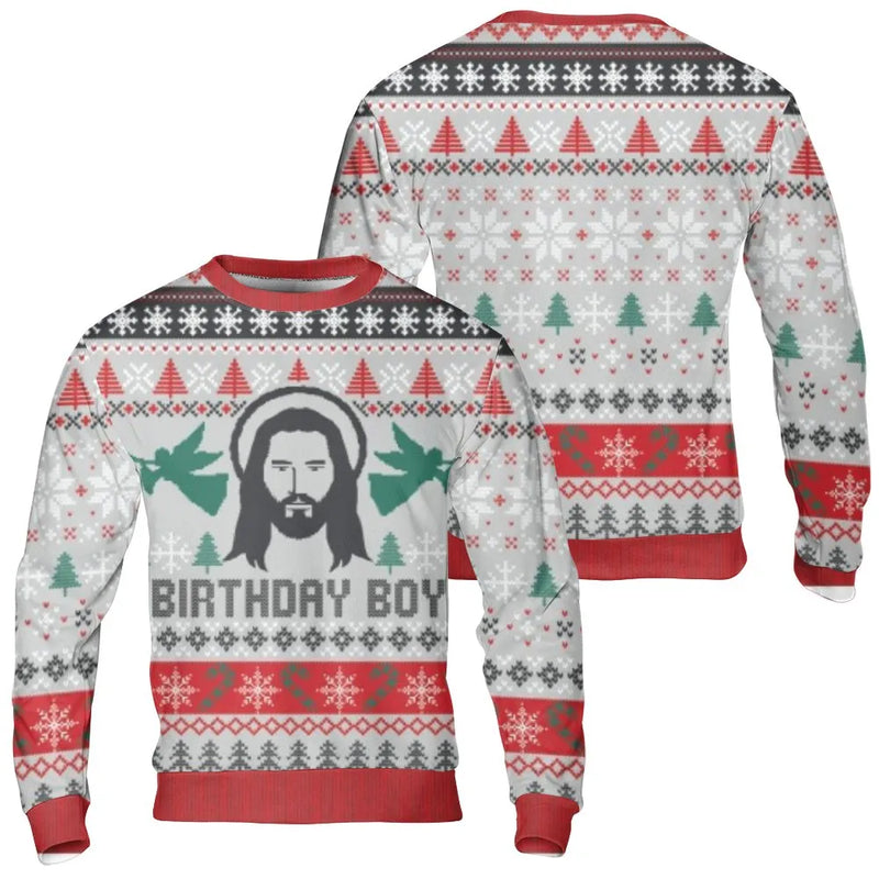 Go Jesus It's Your Birthday Holiday Sweater, Jesus Birthday Boy Ugly Christmas Sweatshirt, Humorous Religious Xmas Pullover Crewneck
