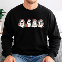 Adorable Santa Ghost Crewneck, Christmas Ghost Sweatshirt, Retro Spooky Xmas Sweatshirt, Holiday Graphic Pullover, Comfy Winter Ghost Sweatshirt