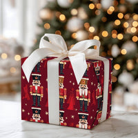 Red Soldier Holiday Gift Wrap, Nutcracker Christmas Wrapping Paper, Nutcracker Ballet Wrapping Paper, Traditional Xmas Gift Wrapping Paper