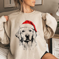Santa Paws Holiday Dog Sweater, Golden Retriever Sweatshirt, Adorable Christmas Puppy Crewneck, Dog Lover Festive Graphic Pullover