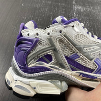 Low Top Sneakers, White Purple Colorway, Lace Up Design, Casual Gift for Sneaker Fans