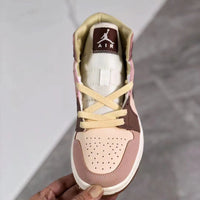 Sneakers, Brown Cream Colorway, Lace Up Design, Casual Gift for Sneaker Fans