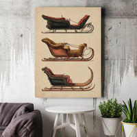 Victorian Sleigh Print, Vintage Winter Sleigh Wall Art, Antique Holiday Sleigh Canvas Art, Christmas Decor, Printable Digital Download