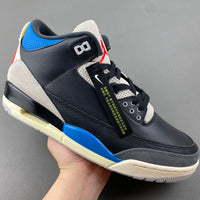 Low Top Sneakers, Blue Black Red Gray Colorway, Lace Up Design, Casual Gift for Sneaker Fans