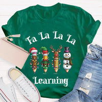 Festive School Holiday Shirt, Christmas Pencil Learning T-Shirt, Adorable Christmas Teacher Graphic Tee, Classroom Winter Shirt