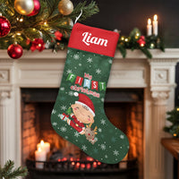 Personalized Custom Name Holiday Stocking, Baby's First Christmas Stocking, Velboa Velvet Christmas Stocking, Keepsake Newborn Present