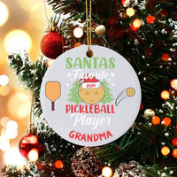 Santa's Favorite Player Ornament, Pickleball Grandma Christmas Ornament 2024, Ceramic Pickleball Sports Ornament, Holiday Present for Her