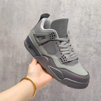 Mid Top Sneakers, Gray Colorway, Lace Up Design, Casual Gift for Sneaker Fans