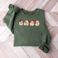 Mid Century Vintage Christmas Graphic Crewneck, Retro Santa Sweatshirt, Nostalgic Holiday Pullover, Adorable Festive Winter Sweater
