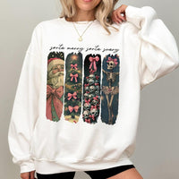 Skeleton Santa Sweatshirt, Sorta Merry Sorta Scary Christmas Sweatshirt, Spooky Holiday Sweatshirt, Retro Xmas Crewneck, Adorable Winter Present