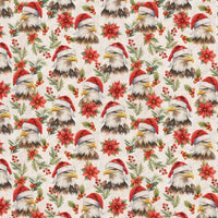 Santa Hat Patriotic Gift Wrap, Holiday Majesty Eagle Wrapping Paper, Christmas Bird Present Paper Roll, Winter Holiday Gift Wrapping Paper