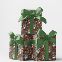 Treehouse Holiday Gift Wrap, Santa Tree Fort Christmas Wrapping Paper, Santa Clubhouse Wrapping Paper, Festive Xmas Gift Wrap, Winter Paper