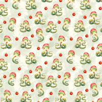 Santa Hat Reptile Gift Wrap, Christmas Snake Wrapping Paper, Adorable Snake Holiday Wrapping Paper, Humorous Animal Present Wrap, Xmas Present Paper