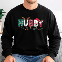 Reindeer Antler Hubby Holiday Sweater, Hubby Christmas Sweatshirt, Husband Christmas Sweatshirt, Matching Couples Crewneck, Present for Him