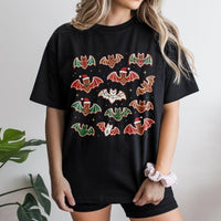 Adorable Spooky Creepmas Graphic Tee, Gingerbread Bat T-Shirt, Gothic Christmas Cookie T-Shirt, Alternative Pastel Goth Xmas Holiday Top
