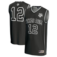 #12 Texas A&M Aggies Basketball Lightweight Fashion Jersey - Black