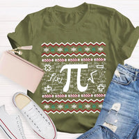 Math Teacher Holiday T-Shirt, Candy Cane Pi Symbol Christmas Shirt, Humorous Pi Graphic Tee, Christmas Math Teacher Shirt, Xmas STEM Present