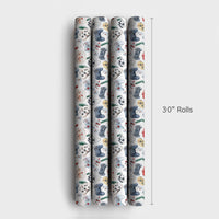 Video Game Controller Gift Wrap, Gamer Santa Christmas Wrapping Paper, Retro Gamer Wrapping Paper, Kids Gaming Holiday Gift Wrap Roll