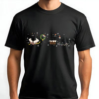 Festive Kittens Holiday Shirt, Christmas Black Cat T-Shirt, Adorable Black Cat Graphic Tee, Cat Mom Christmas Tee, Holiday Cat Lover Shirt