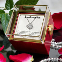 Sparkling CZ Crystal Gold Pendant, Nana to Granddaughter Love Knot Necklace, Sentimental Birthday Jewelry, Granddaughter Christmas Present