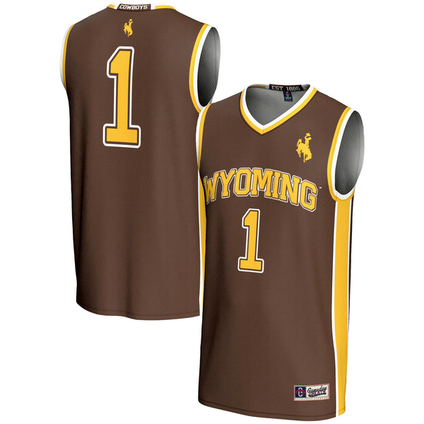 #1 Wyoming Cowboys Lightweight Basketball Jersey - Brown
