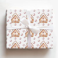 Sports Holiday Gift Wrap, Baseball Gingerbread Christmas Wrapping Paper, Baseball House Wrapping Paper Roll, Xmas Baseball Fan Gift Wrap