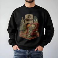 Comfy Cabin Bookish Crewneck, Reading Frog Christmas Sweatshirt, Adorable Frog Book Lover Pullover, Holiday Reader Sweatshirt, Bookworm Present