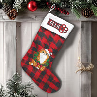 Red Buffalo Plaid Holiday Stocking, Cat Christmas Stocking, Personalized Cat Xmas Stocking, Pet Lover Christmas Decor, Holiday Mantle Present
