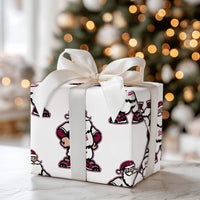 Buff Santa Mascot Gift Wrap, Devils Santa Christmas Wrapping Paper, Sports Fan Holiday Wrapping Paper, Maroon Mascot Gift Wrapping Paper