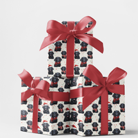 Santa Paws Holiday Gift Wrap, Black Lab Christmas Wrapping Paper, Festive Labrador Wrapping Paper, Dog Lover Xmas Present Wrapping Paper