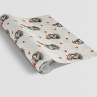 Santa Dog Gift Wrap, Alaskan Malamute Christmas Wrapping Paper, Malamute Holiday Wrapping Paper, Dog Lover Xmas Present Wrap, Gift Wrap