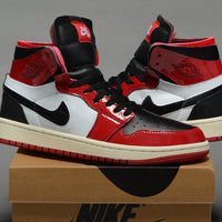 Sneakers, Red Black White Colorway, Patent Leather Footwear, Lace Up Design, Casual Gift for Sneaker Fans