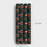 Green Country Western Gift Wrap, Cowboy Santa Christmas Wrapping Paper, Rustic Cowboy Boots Santa Wrapping Paper, Holiday Gift Wrap Roll