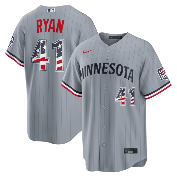 Fourth of July Minnesota Twins Joe Ryan Gray USA 250 Stadium Jersey