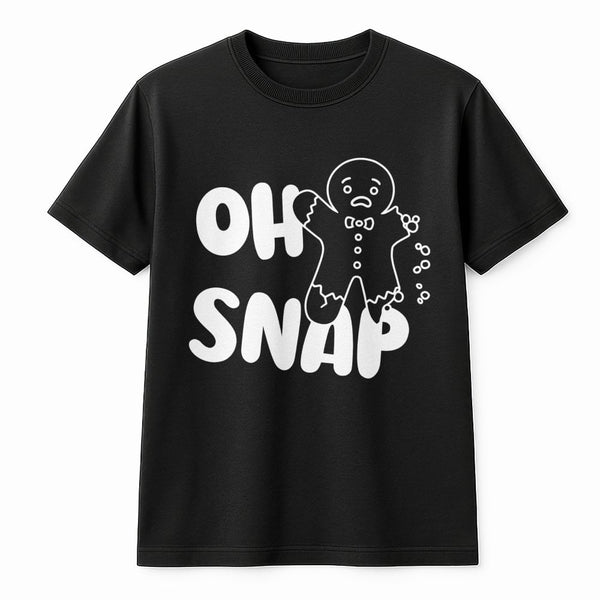 Humorous Christmas Pun T-Shirt, Oh Snap Gingerbread T-Shirt, Adorable Holiday Baking Graphic Tee, Winter Cookie Lover T-Shirt