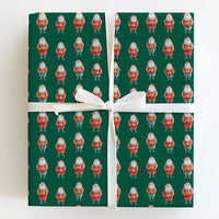 Athletic Santa Gift Wrap, Basketball Santa Christmas Wrapping Paper, Green Sports Wrapping Paper, Holiday Athlete Present Wrapping Paper