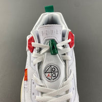 Low Top Sneakers, White Black Red Green Colorway, Lace Up Design, Casual Gift for Sneaker Fans