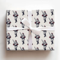 Vintage Sport Santa Gift Wrap, Baseball Santa Wrapping Paper, Sketch Santa Wrapping Paper, Retro Christmas Gift Wrap, Sports Holiday Paper