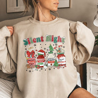 Humorous ICU Nurse Medical Holiday Crewneck, Silent Night Christmas Sweatshirt, RN Hospital Staff Sweater, Healthcare Worker Xmas Present