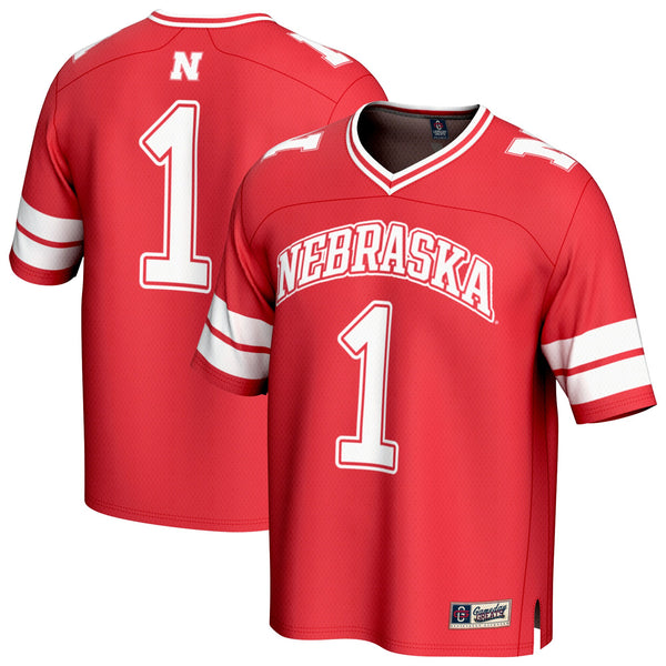 #1 Nebraska Huskers Lightweight Collegiate Football Fashion Jersey - Scarlet